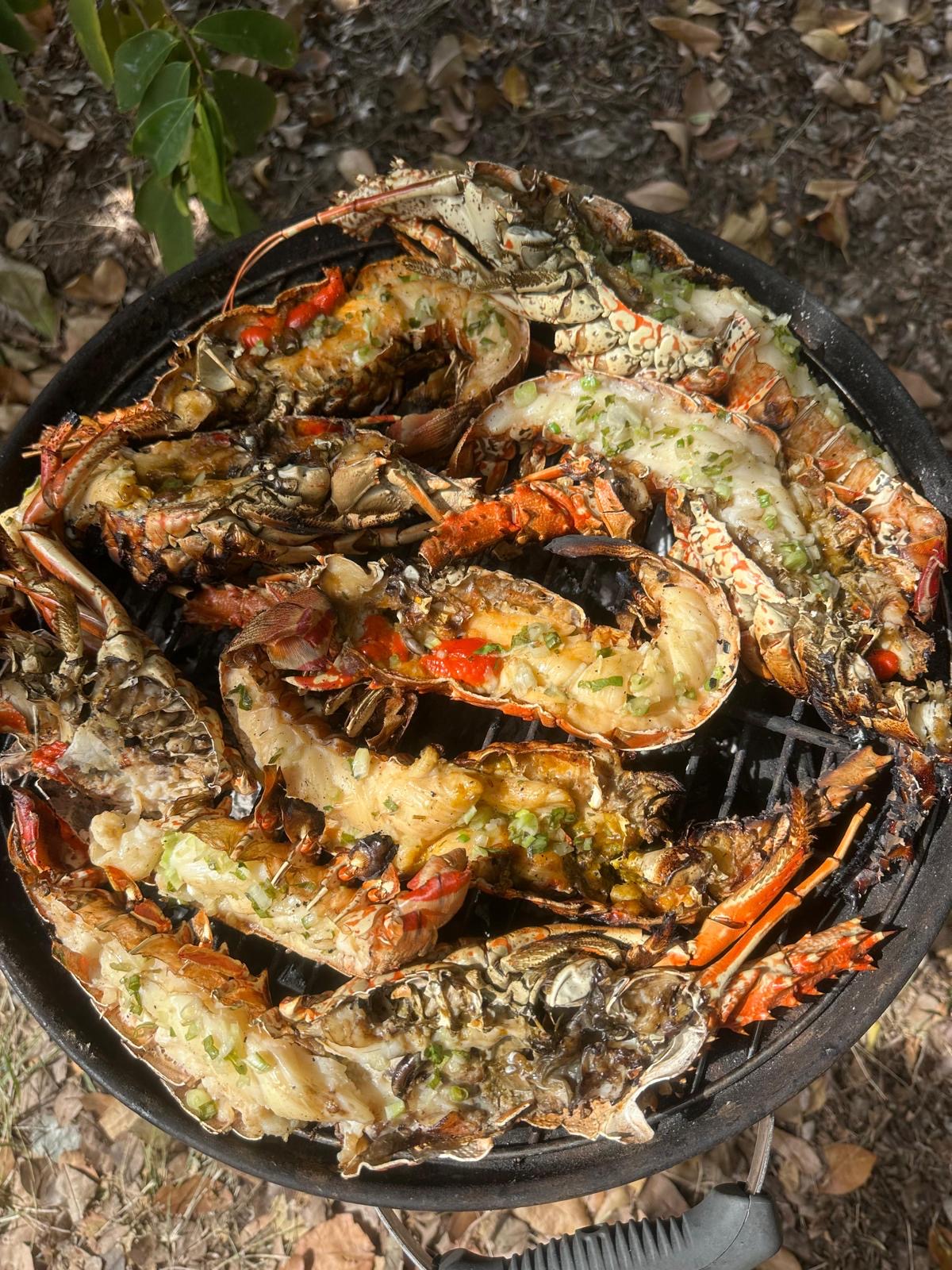 Langoustes grillées au barbecue